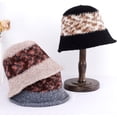 thumbnail image 2 of CoCopeaunts Autumn Knitting Bucket Hats for Womens Fashion Comfortable Panamas Foldable Splicing Color Roll-up Brim Knit Hat, 2 of 8