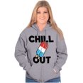 thumbnail image 4 of Retro Chill Out Food Pun Popsicle Zip Up Hoodie Men's Women's Brisco Brands S, 4 of 6