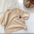 thumbnail image 2 of WNVMWI Childrens Short Sleeve Tshirt Toddler Boys Summer Crew Neck Basic Tees Kids Cotton Loose Fit Cute Tops 9-10 Years Khaki, 2 of 3