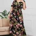 thumbnail image 5 of New Summer Dresses for Women 2024 Plus Size Print Plus-Size Dress V-Neck Short Sleeve Elastic Waist Dress Beach Dress Sun Dress Ruffled Flowy Midi Dress 50% off Clearance!, 5 of 9