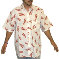 thumbnail image 2 of Cosmo Kramer Lobster Button Down Shirt White Up Adult Mens 90's Costume Seinfeld, 2 of 3