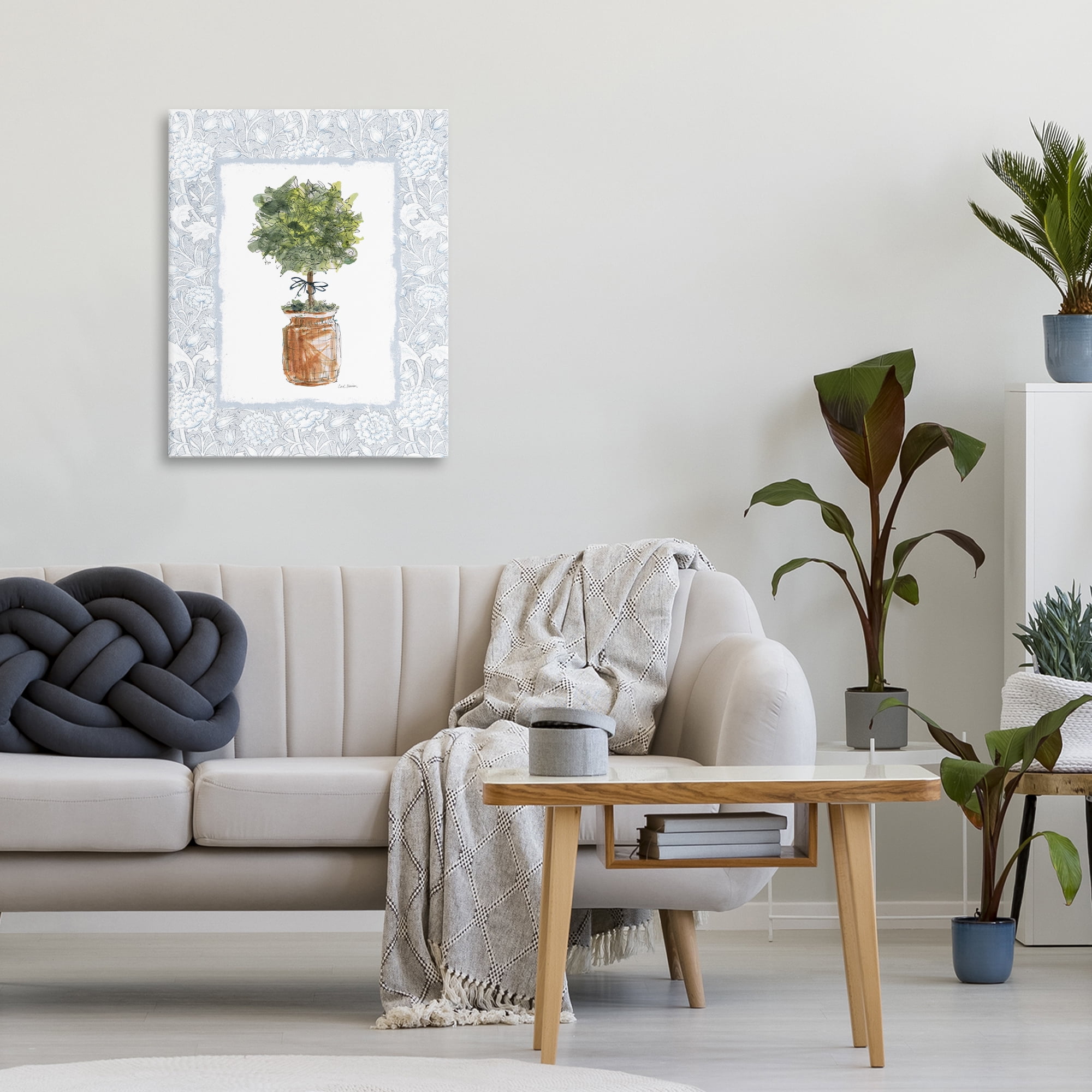 Stupell Industries Potted Topiary with Ribbon Canvas Wall Art, design by Carol Robinson