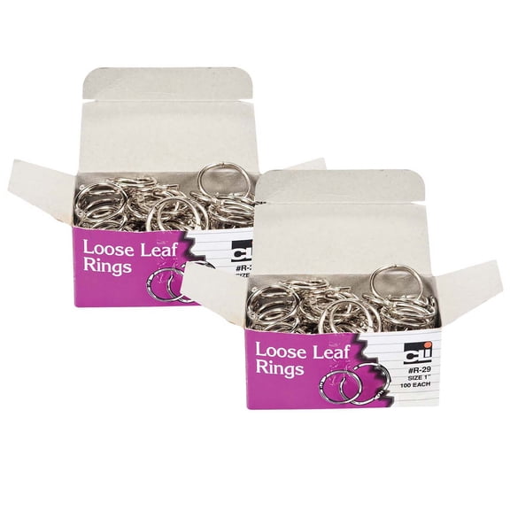 Charles Leonard Loose Leaf Book Rings, 1 Inch, 200 Count