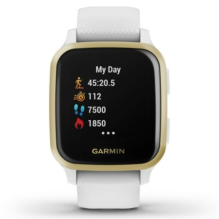 Garmin - Venu Sq GPS Smartwatch 33mm Fiber-Reinforced Polymer - White
