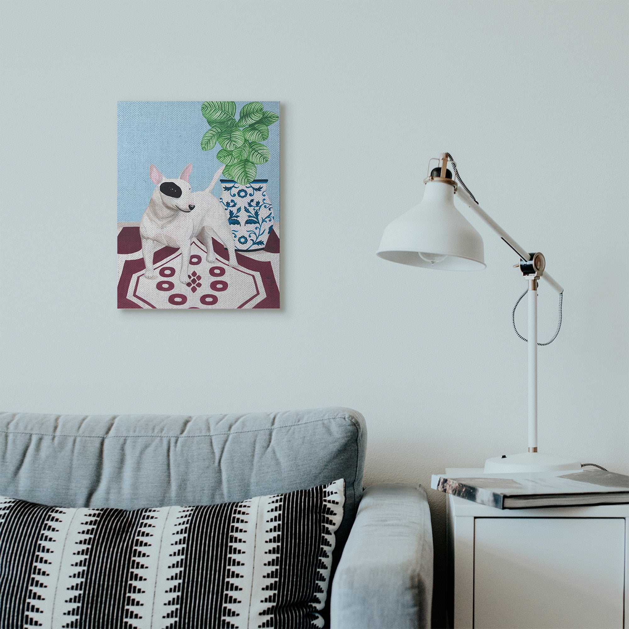 Stupell Home Décor Dog and Vase Animal Pet Painting Canvas Wall Art by Sally B