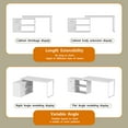 thumbnail image 3 of OXYLIFE 55 Inch Reversible Home Office Desk, Wood L-Shaped Corner Desk, Writing Workstation with Drawer, Shelves and File Cabinet, White, 3 of 9