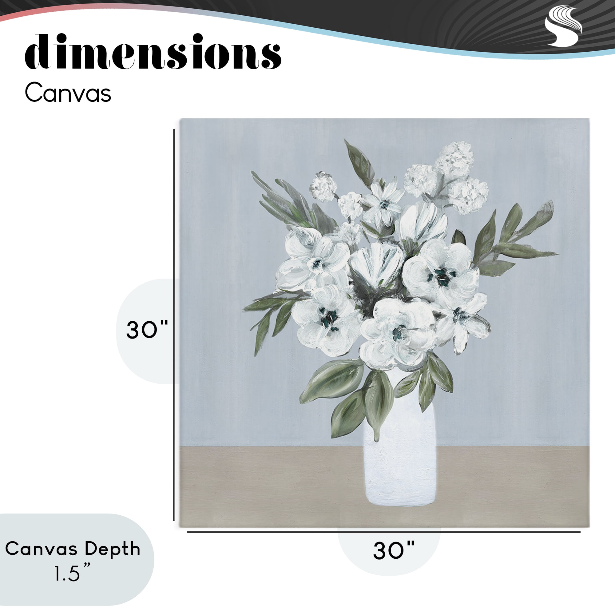 Stupell Industries Cerulean & White Blooms Canvas Wall Art, design by Marilyn Dunlap
