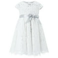 thumbnail image 1 of Robe de Fête pour Filles à Manches Courtes en Dentelle Ivoire Robe de Demoiselle d'Honneur Robe pour Tout-Petits, 1 of 1