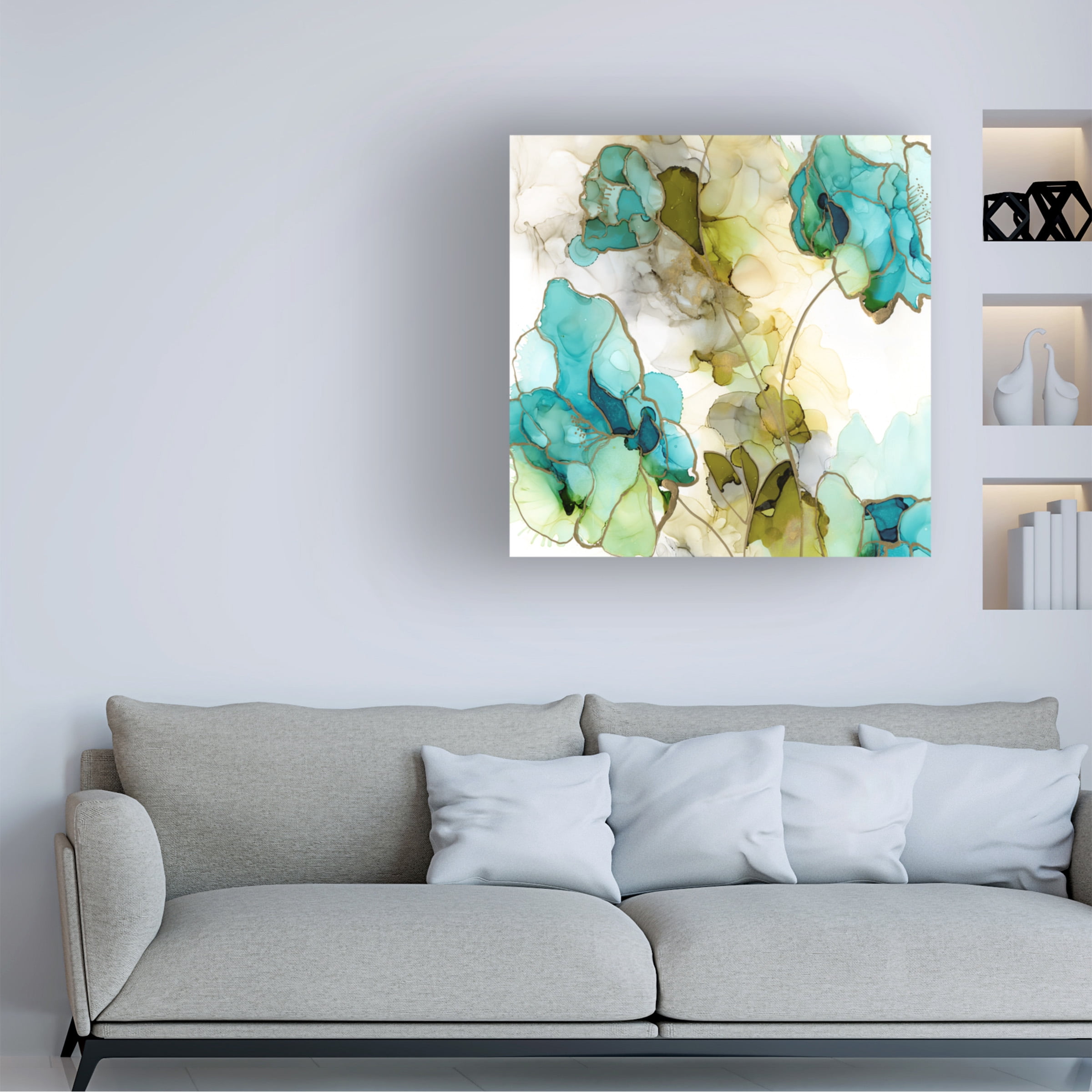 Jennifer Goldberger 'Flower Facets IV' Canvas Art