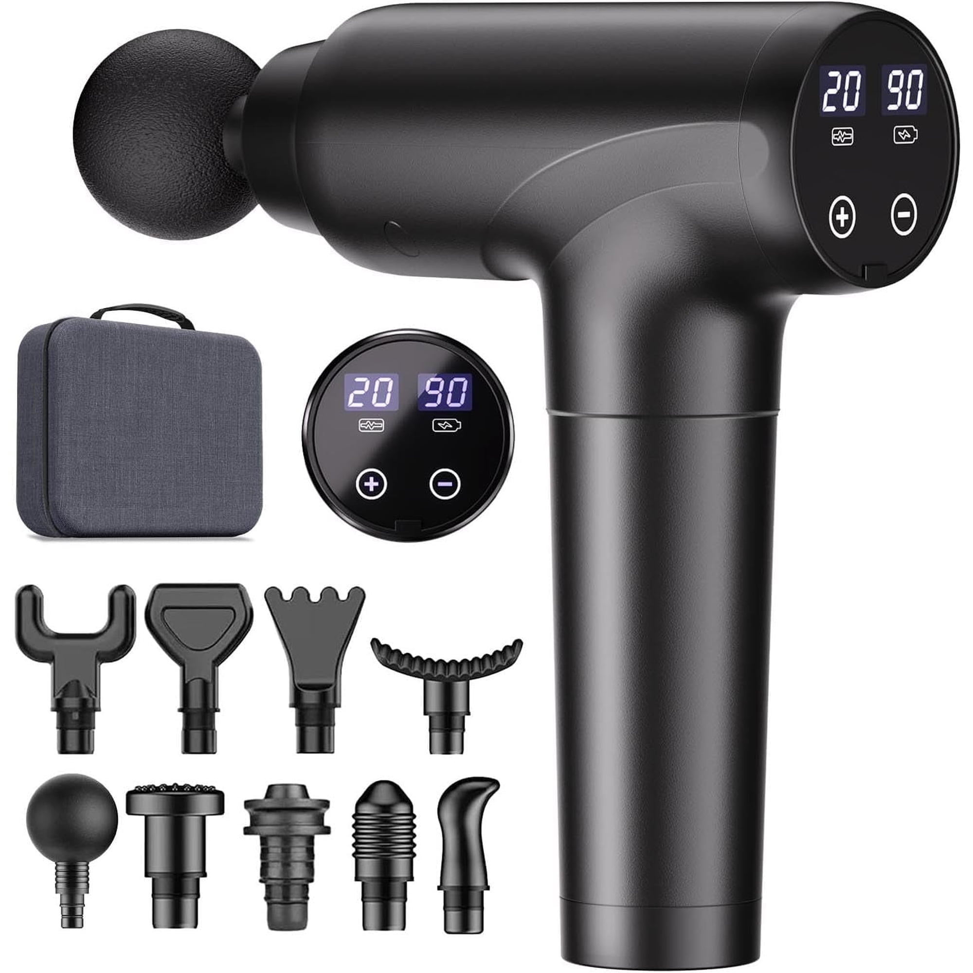 cotsoco Massage Gun Deep Tissue, Silent Brushless Motor for Muscle Pain Relief, Handheld Percussion Back Massager Gun for Athletes (Black)