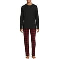 thumbnail image 3 of Hanes Men’s and Big and Tall Men’s Long Sleeve Crewneck Pajamas Set, 2-Piece, 3 of 6