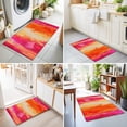 thumbnail image 5 of Pink Orange Striped Washable Small Entryway Area Rugs 2'x3', Pink Orange Splattered Paint Specks Style Washable Throw Rug Non-Slip Sturdy Edge Binding Carpet for Front Door Floor Room Entry, 5 of 9