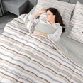 thumbnail image 4 of meiyoeat Modern Striped Art 7 Pieces Full Size Bedding Sets For Kids,Minimalist Geometric Line Full Size Bed In A Bag,Light Gray Reversible, 4 of 7