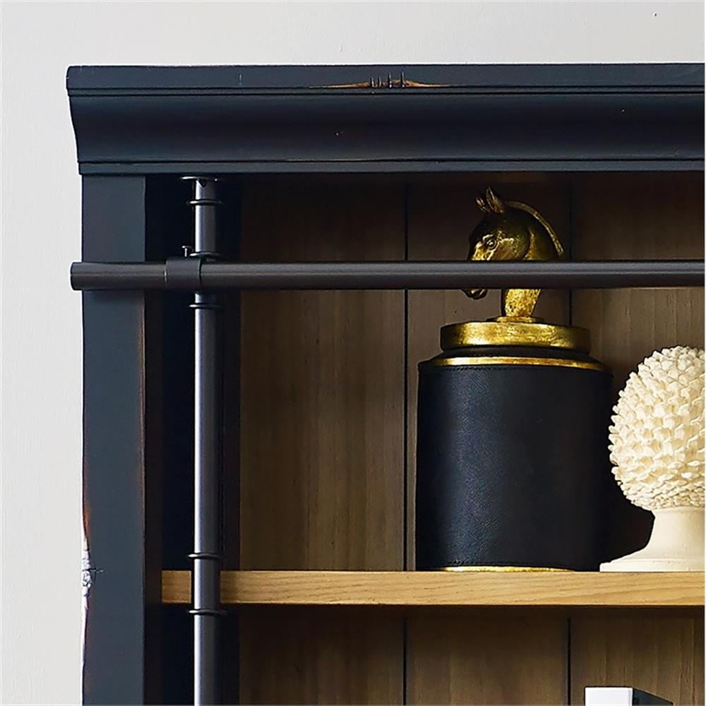 Pemberley Row Wood Black Bookcase Wall Rectangular Adjustable Shelves 80"W x 94"H x 15"D Unassembled