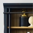 thumbnail image 6 of Traditional 8' Tall Wood Bookcase Wall With Ladder Aged Office Bookcases Black, 6 of 8