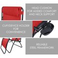 thumbnail image 2 of Woodard Outdoor Zero Gravity Steel Chair With Cupholders, Deep Red, 2 of 6