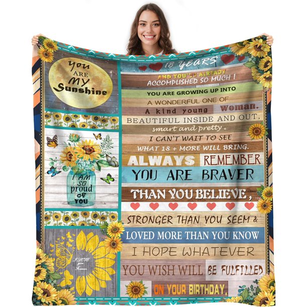 LHSHID 18th Birthday Gifts for Girls 18th Birthday Blankets 18 Year Old Girl Birthday Gifts for 18th Old Girl Birthday Christmas Thanksgiving Gifts 40"x50"
