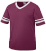 Maroon/ White, variant on Augusta Sportswear Men's XX-Large Sleeve Stripe Jersey, Red/White