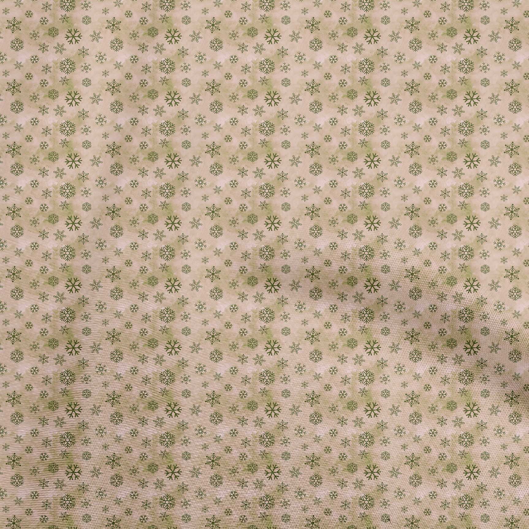 oneOone Cotton Jersey Peach Fabric Christmas Snow Flakes Sewing Craft Projects Fabric Prints By Yard 58 Inch Wide