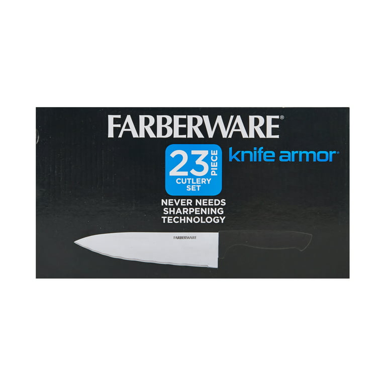 Farberware Classic 23 Piece Never Needs Sharpening Dishwasher Safe  Stainless Steel Cutlery and Utensil Set in Black