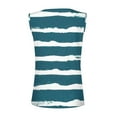 thumbnail image 5 of CLOISE Tank Tops for Women Blue Summer V Neck Comfy Casual T Shirts Fashion Sleeveless Striped Multi-colored Hollow Breathable Soft Blouse S, 5 of 5