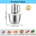 thumbnail image 6 of Food Processor With Touch Screen, 12 Cup Food Chopper, 300W Copper Motor Power Meat Grinder with 4 Bi-Level Blades, Sliver, 6 of 7