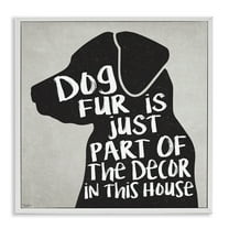 Stupell Industries Dog Fur Funny Pet Phrase Animals & Insects Painting White Framed Art Print Wall Art, 24 x 24