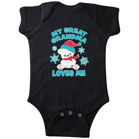 

Inktastic Polar Bear My Great Grandma Loves Me in Santa Hat Gift Baby Boy or Baby Girl Bodysuit