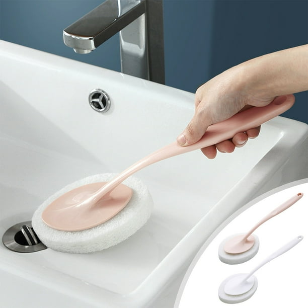 Xihbxyly Cepillo Ergonómico para Fregar, Cabezal de Esponja Que Ahorra Trabajo, Limpieza Suave y Flexible, Elimina Manchas de Vidrio En El Baño, Uso En Seco y Húmedo, Agarre Cómodo, Tamaño 32 X 10 X