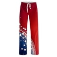 thumbnail image 2 of Womens Pajama Pants 250th Anniversary USA Flag Graphic Pajama Bottoms 4th of July Lightweight Wide Leg Drawstring Pajama Lounge Pants, 2 of 3