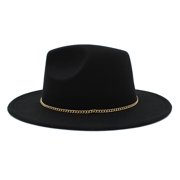 Premium 3 Wide Brim Solid Color Felt Fedora Panama Hat
