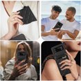 thumbnail image 7 of Allytechgroup Stylish Wallet Phone Case for Samsung Galaxy Z Flip 3 5G, Crossbody Shoulder Strap Make-up Mirror Ring Holder Stand Card Holders Shockproof Case for Girls Women, Black, 7 of 7