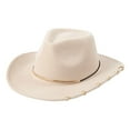 thumbnail image 3 of yuksok Cowboy Hat Big Casual Fashion Classic Photo Props Sun Hat Cowgirl Hat Beige, 3 of 9