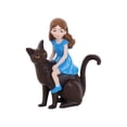 thumbnail image 2 of Girl Riding Statue - Resin Figurine Of Girl In Blue Dress On For Garden Patio Yard Flower Pot Decor, 2 of 9