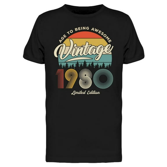 1980 Vintage Limited Edition T-Shirt Men -Image by Shutterstock, Male x-Large