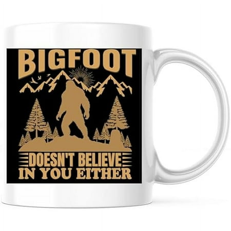 

BigFoot Coffee Mug - Funny Sasquatch Big Foot Coffee Cup - 11 Ounce Novelty Coffee Cup - Outdoor Enthusiasts Hiking & Camping Fans - Microwave & Dishwasher Safe - PLM0351