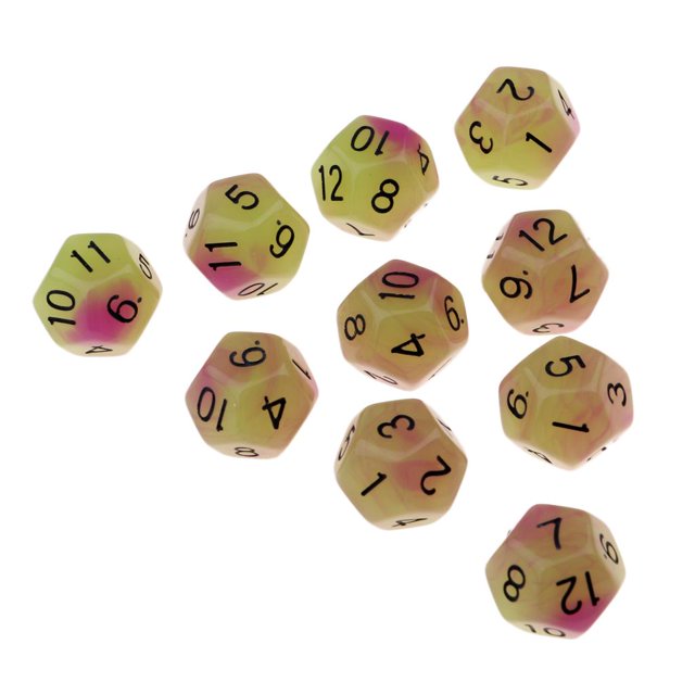 Esquina Redonda de Punteados de 10Pcs D12 para de Los Bloques de Construcción Morado Baoblaze Juego de dados de 12 caras