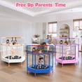 thumbnail image 3 of 60" Mini Trampoline for Kids with Safety Enclosure Net, SHINPT Indoor & Outdoor Trampoline with Adjustable Gymnastics Bars and Rust-Resistant Steel Frame, Small Trampoline for Boys & Girls, 3 of 9