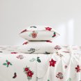 thumbnail image 3 of Printed Holiday 4pc Sheet Sets, Easy Care, Soft & Wrinkle-Resistant Bedding, Poinsettia - Queen Bed Size, 3 of 4