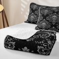 thumbnail image 4 of Homewish Spooky Halloween Skull Twin Quilt Set,Barque Damask Twin Coverlet Set,Black Gray,2-Piece, 4 of 7