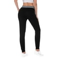 thumbnail image 2 of Aiyino Women's Stretch Sweatpants Cozy Joggers Pants Tapered Active Yoga Lounge Travel Pants with Pockets L, Black, 2 of 7