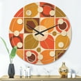 thumbnail image 2 of Designart 'Abstract Retro Geometric Pattern Design VI' Mid-Century Modern Wood Wall Clock, 2 of 5