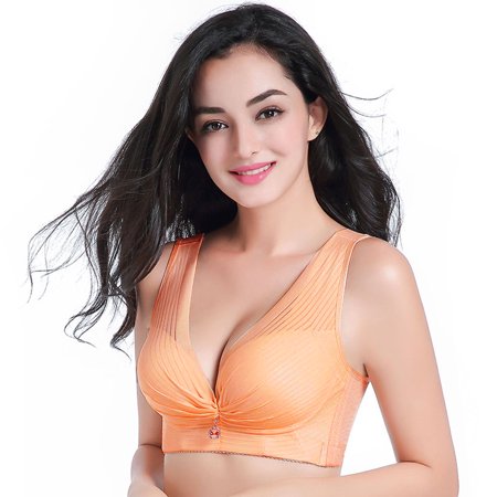 Women Plus Size Bra Wireless Antibacterial Adjustable Anti Sagging