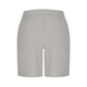 thumbnail image 4 of pstuiky Pantalones cortos para hombre, Pantalones cortos de playa de lino con cintura elástica y bolsillo de color liso para hombre Pantalones cortos de golf, 4 of 6