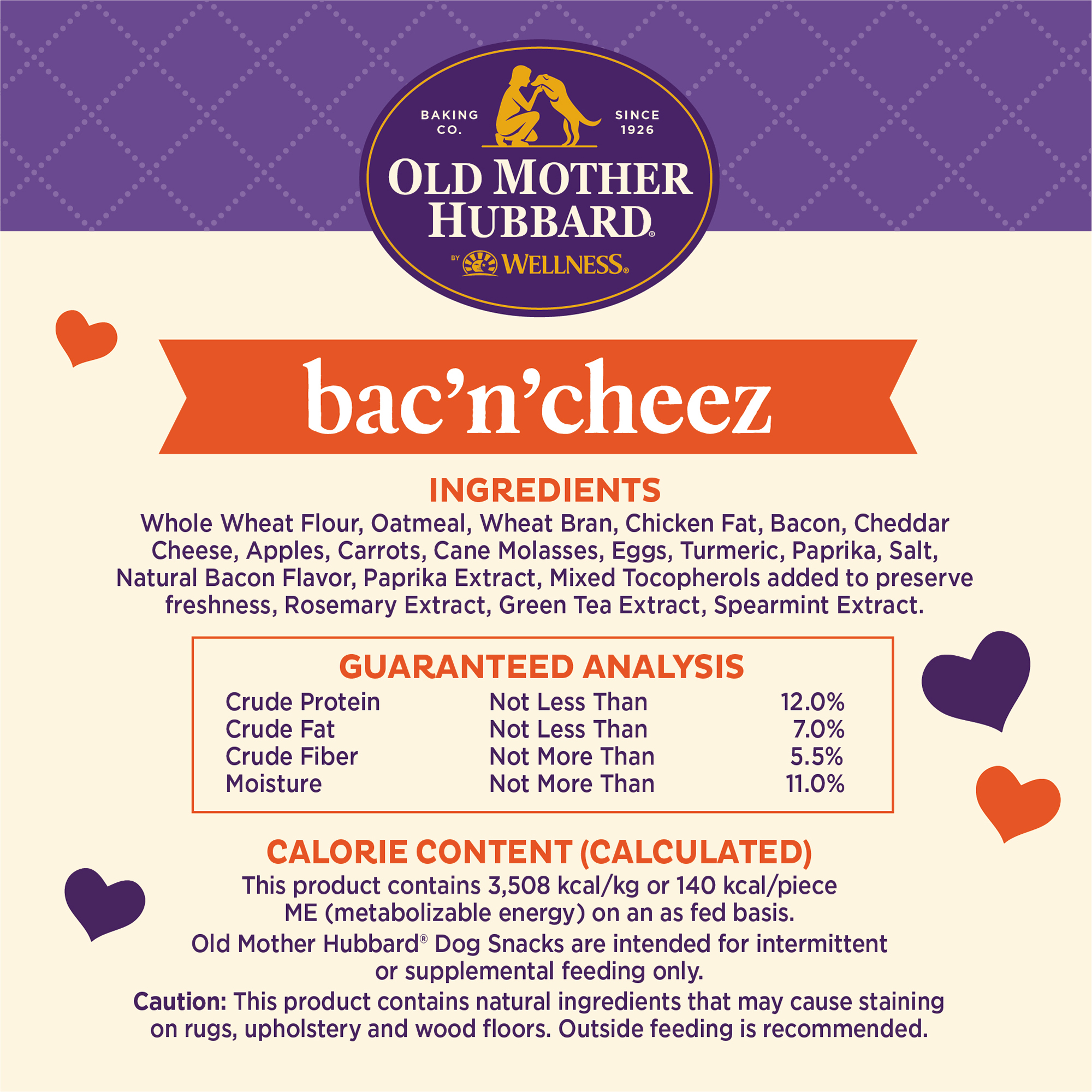 Old Mother Hubbard by Wellness Classic Bac'N'Cheez Natural Large Biscuits Dog Treats, 3.3 lb bag - image 9 of 11