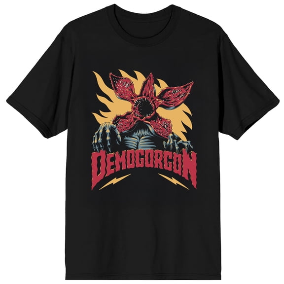 Bioworld Stranger Things Demogorgon Retro Horror Poster Men's Graphic Tee | 100% Cotton Short Sleeve Crew Neck | Officially Licensed-5XL