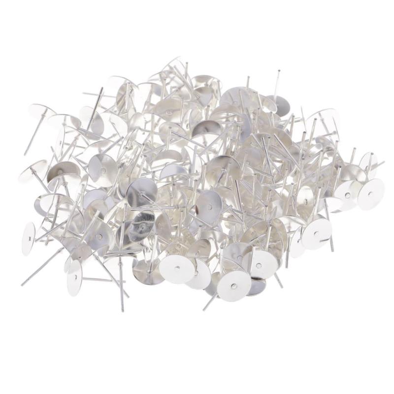 Mr. Pen- Earring Posts, 100 Pack, Silver, Earring Studs for Jewelry Making  