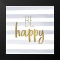 thumbnail image 2 of Kimberly, Allen 12x12 Black Modern Framed Museum Art Print Titled - Be Happy 1, 2 of 5