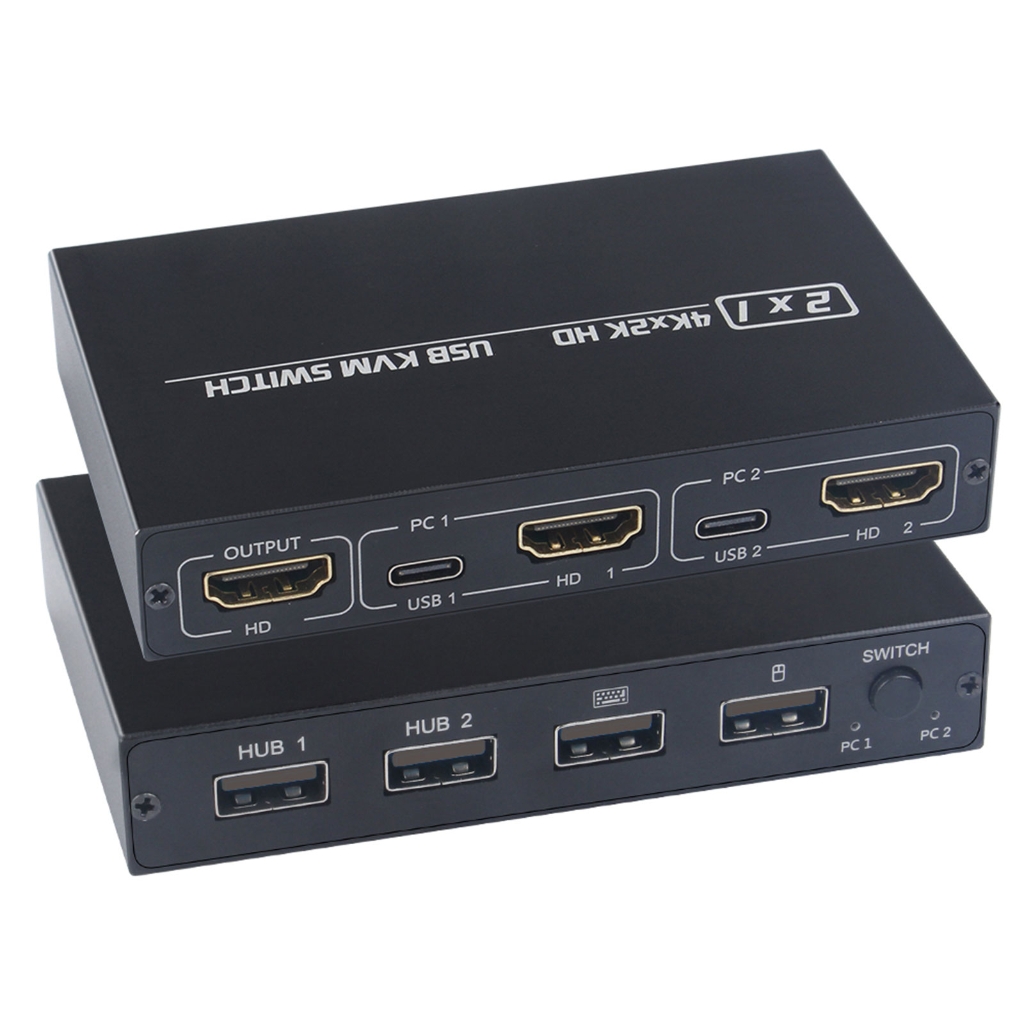 HDTV KVM Switcher 2Port USB Selectors 4K 30Hz Video Resolution for Computer Room Use 3840x2160@30Hz Resolution