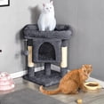 thumbnail image 5 of Extra Large Cat Tree, Comfortable Plush Perch, Sisal Scratching Posts for Clawing, Spacious Platform for Multiple Cats, Indoor Entertainment, Gray, 5 of 5